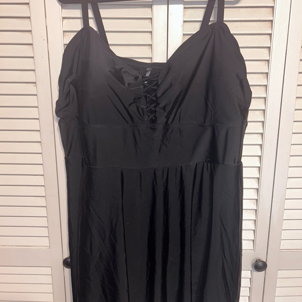 Torrid Black One Piece Dress Swimsuit